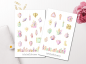 Preview: Pastell Kristalle Sticker Set